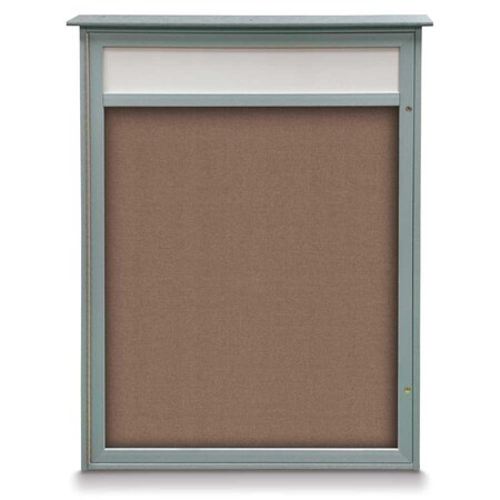 United Visual Products Triple Door Enclosed Indoor Letterboard UV1143H-BLACK-BLUE